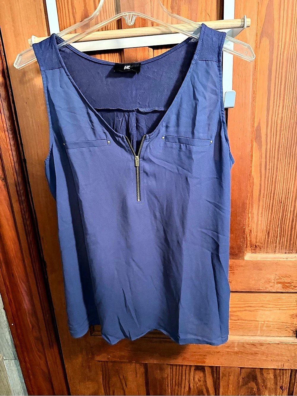 Blue Zip-Front Tank Top Like New